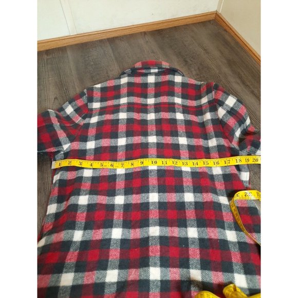 Woolrich Shirt Womens Medium Jacket Full Zip Plaid Ladies Shacket Red Black - Picture 9 of 9
